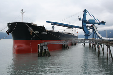 Seward Shiploader with ship at dock